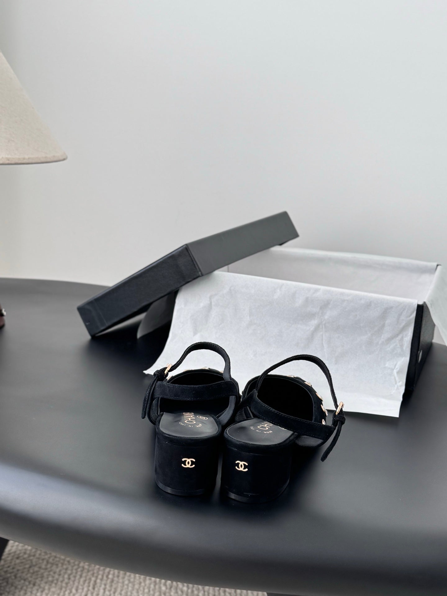 Chan 25fw rhinestones slingback sandals