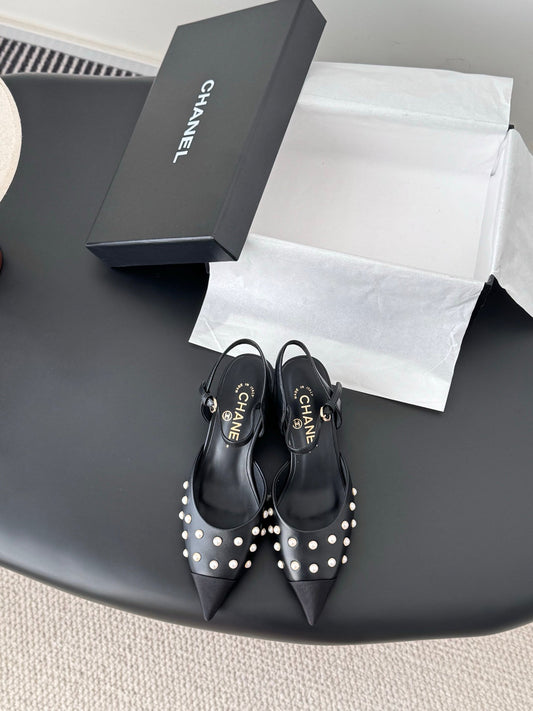 Chan 25fw rhinestones slingback sandals