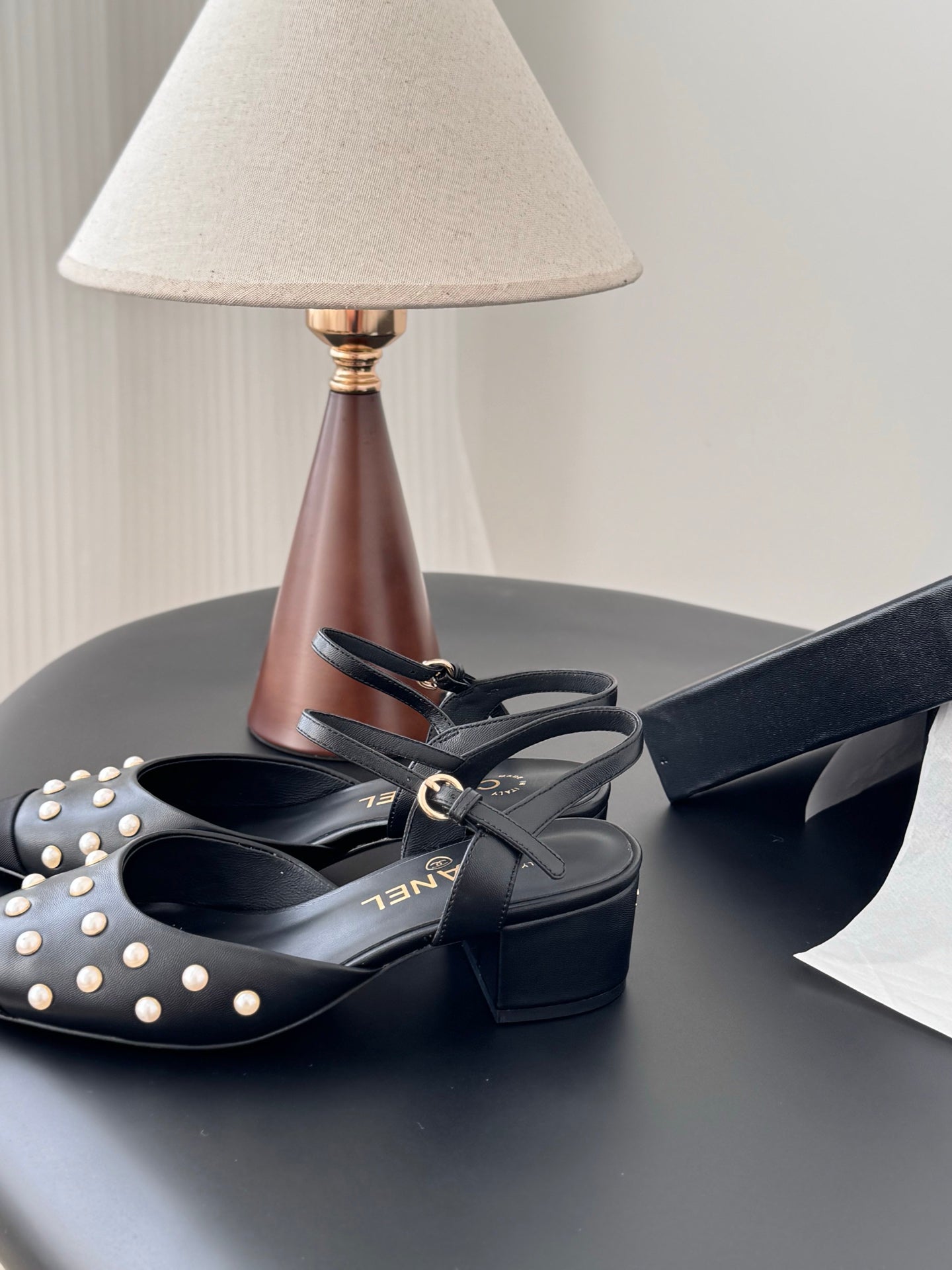 Chan 25fw rhinestones slingback sandals