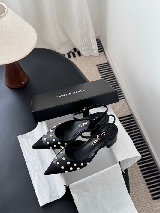 Chan 25fw rhinestones slingback sandals