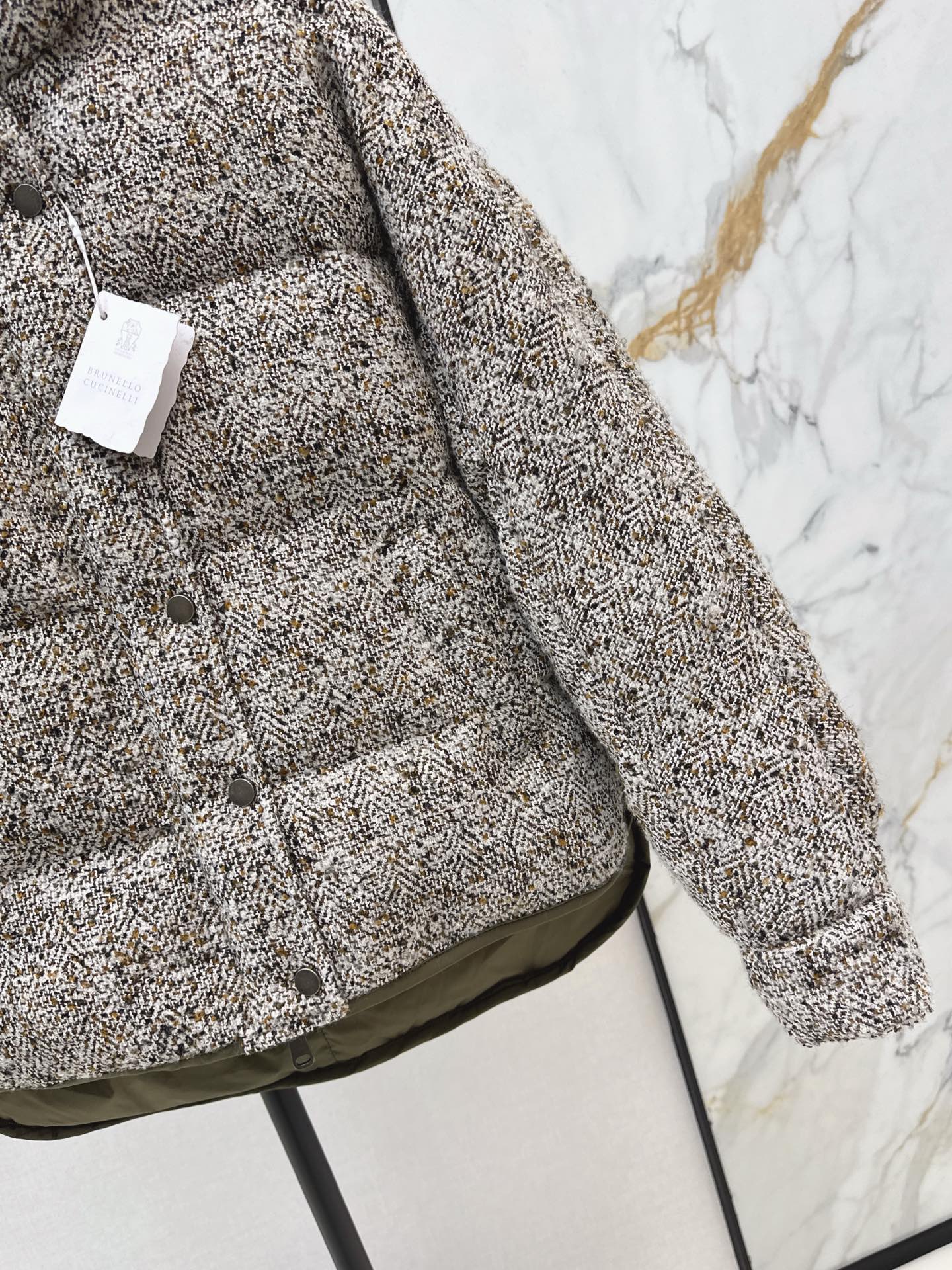 Brun NEW Reversible woven hooded down jacket