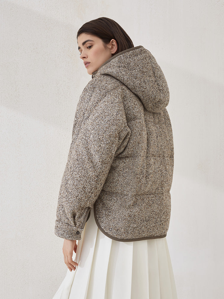 Brun NEW Reversible woven hooded down jacket