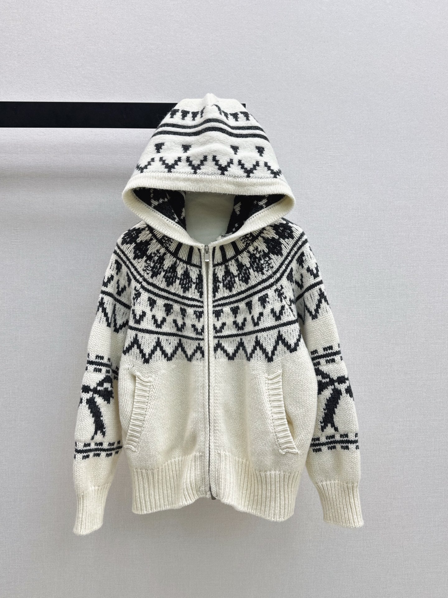 Loro NEW fair isle hooded cardigan