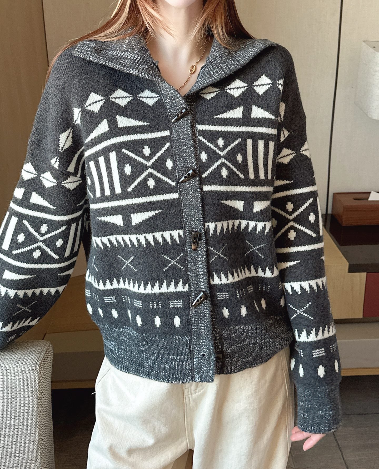Loro NEW fair isle wool cardigan
