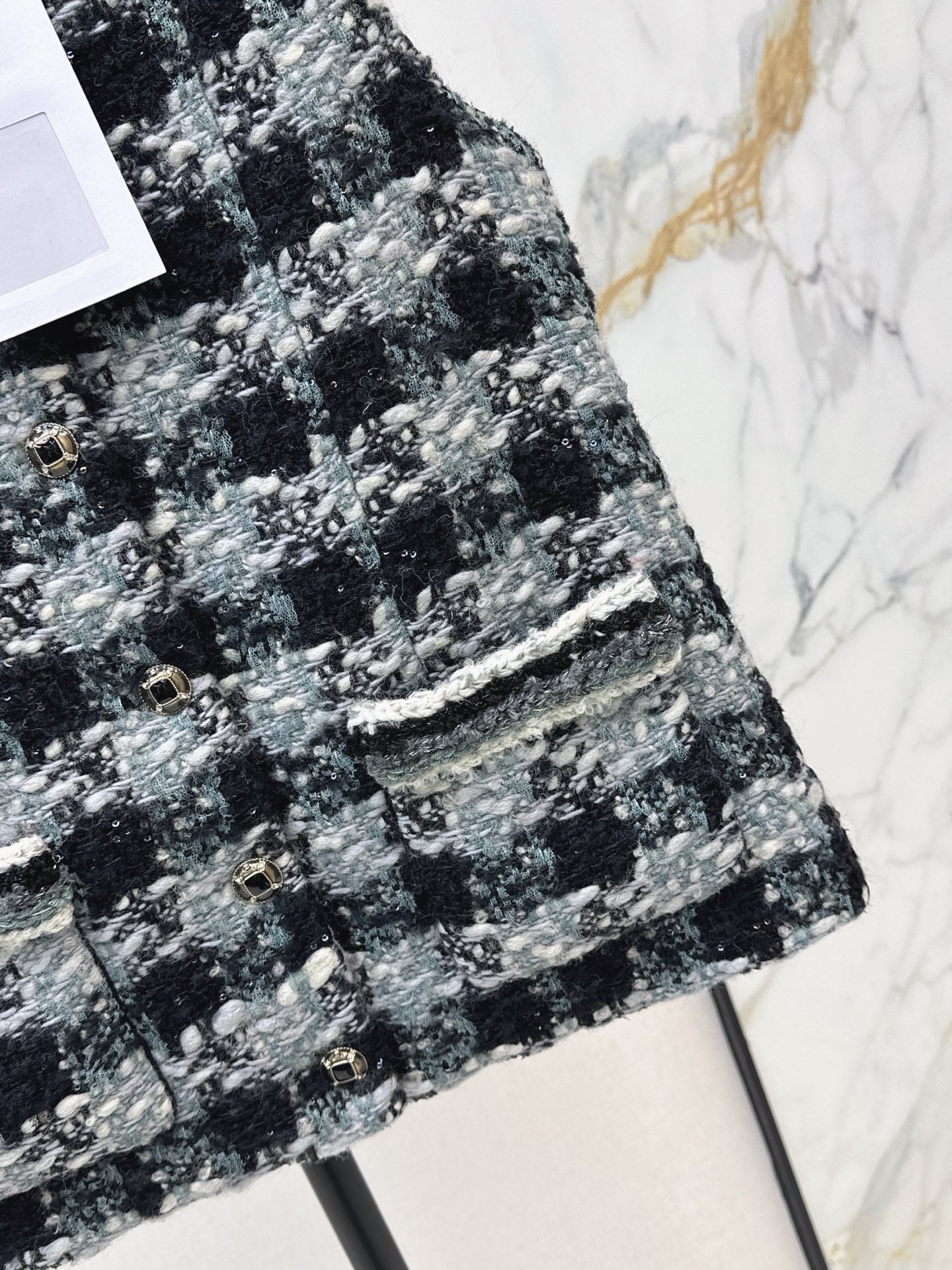 Chan NEW woven plaid vest