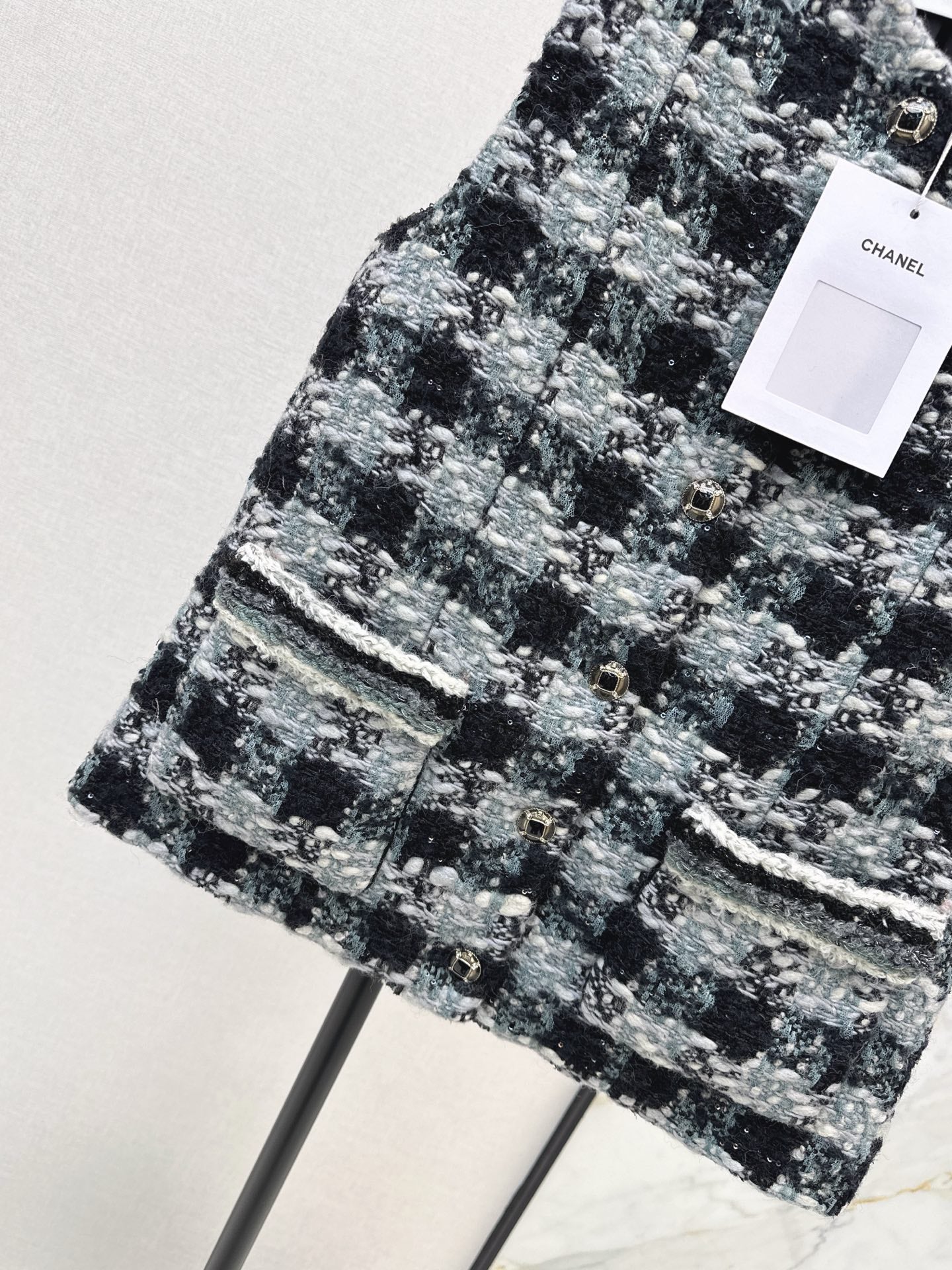 Chan NEW woven plaid vest