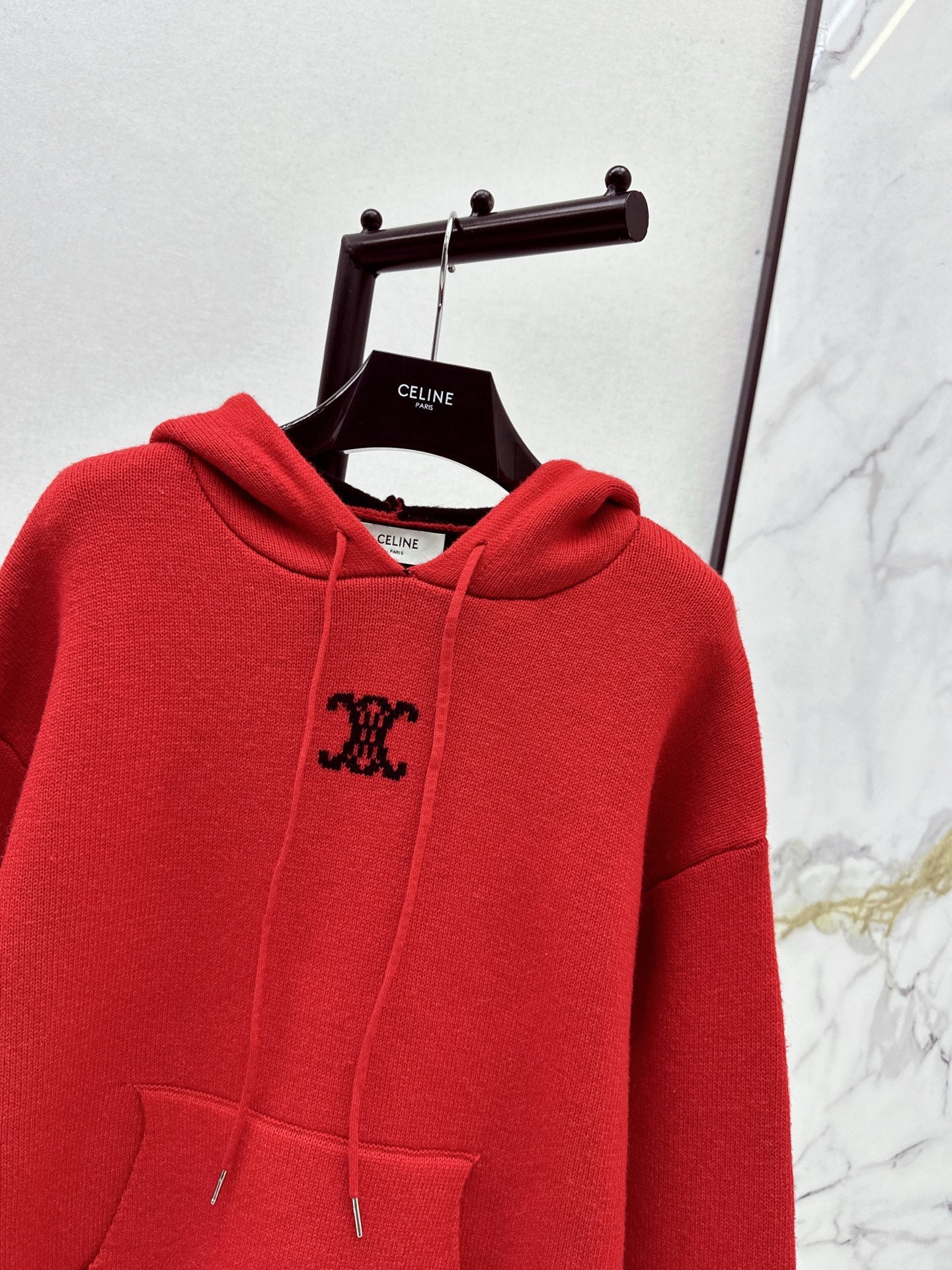 Ce1i NEW Hooded jacquard sweater