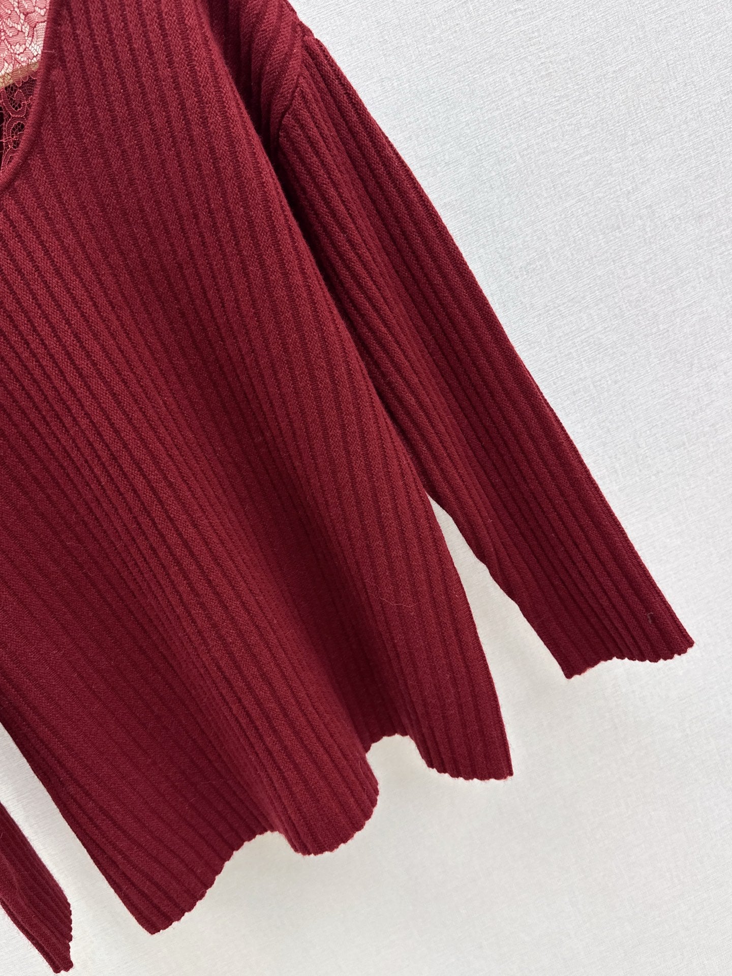 Es NEW lace patchwork sweater