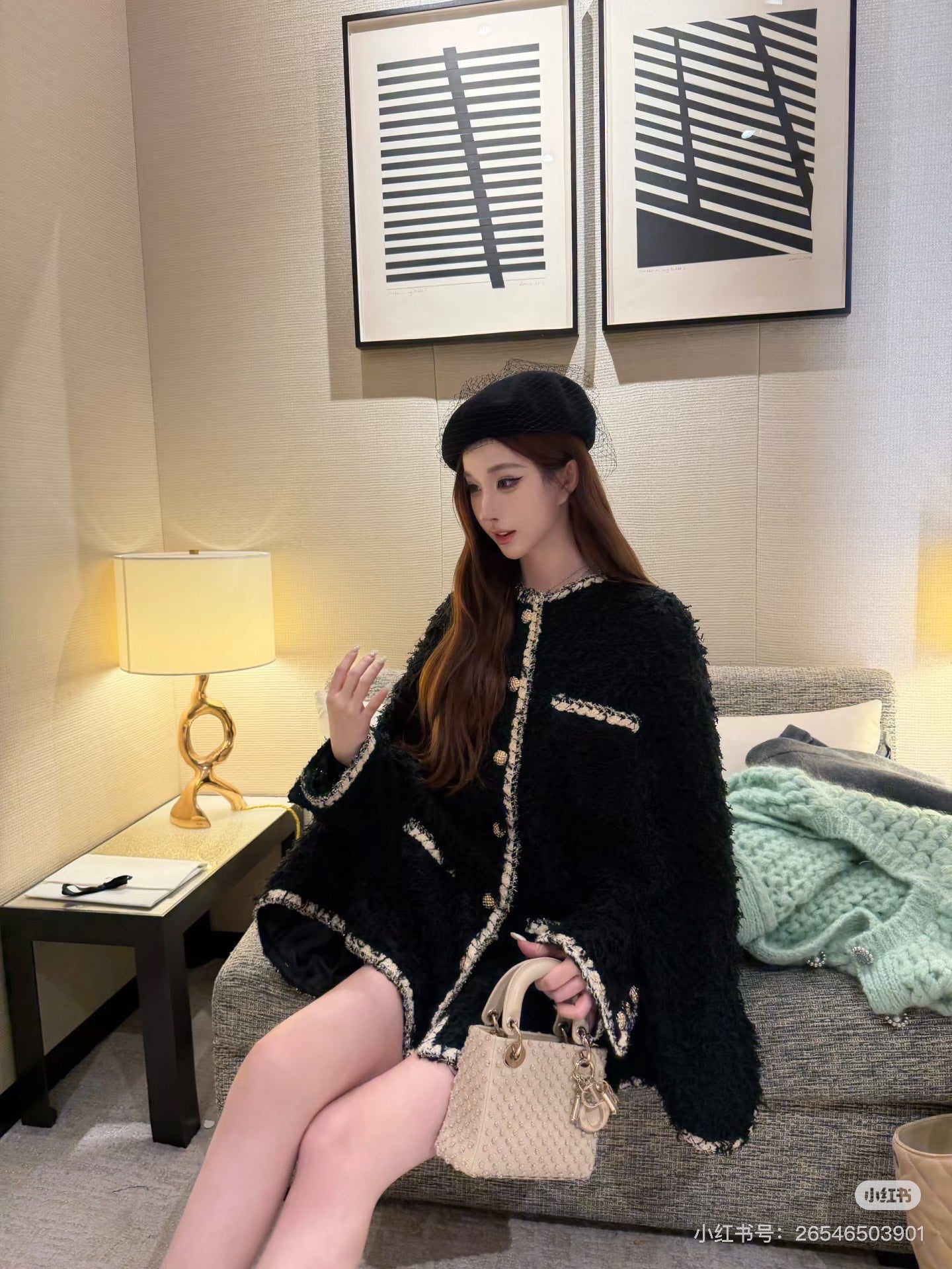 Chan NEW tweed cape coat