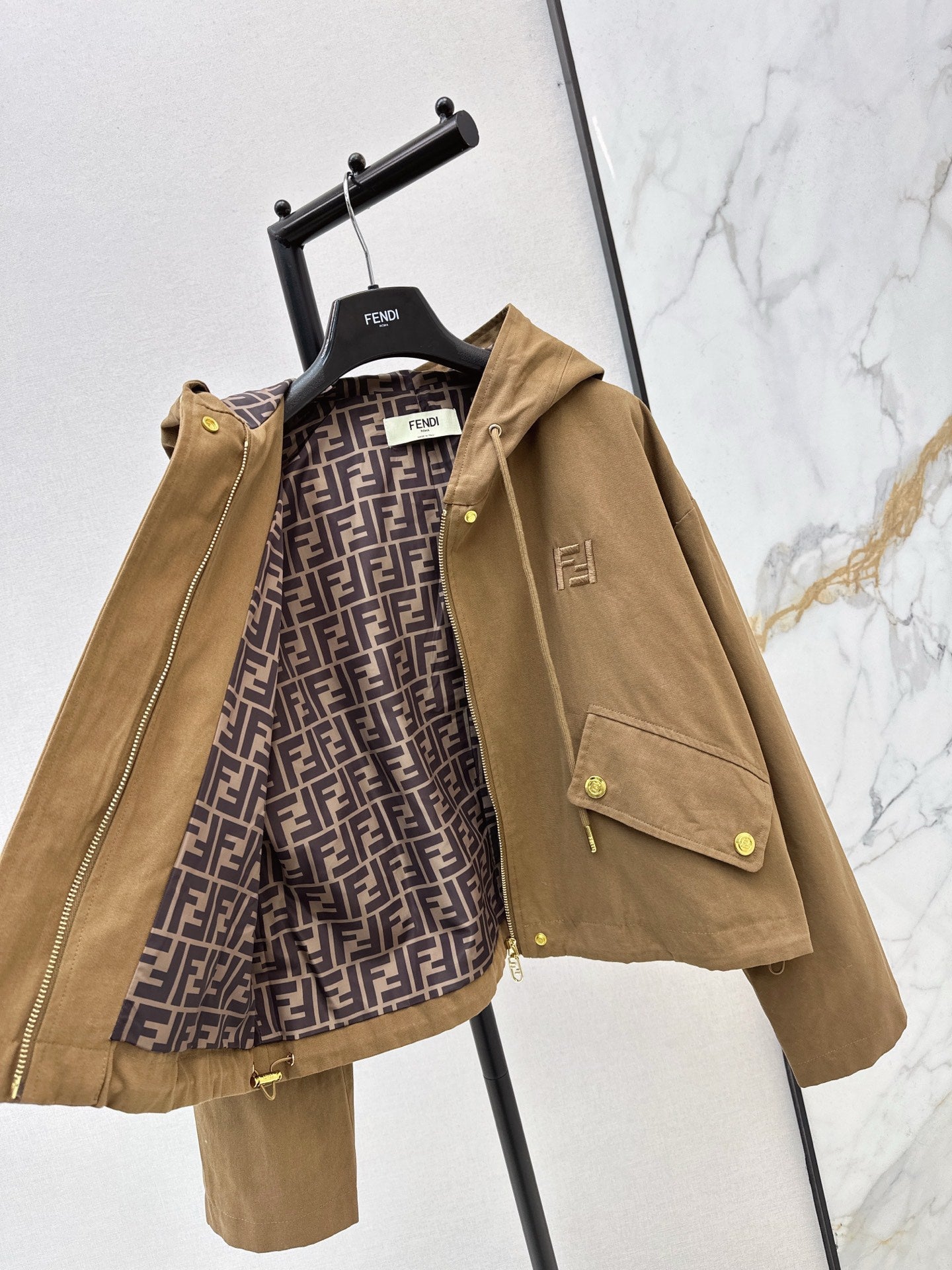 Fend NEW Hooded drawstring jacket