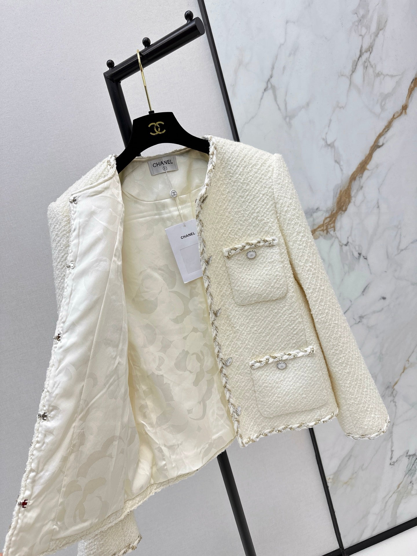 Chan NEW woven tweed jacket