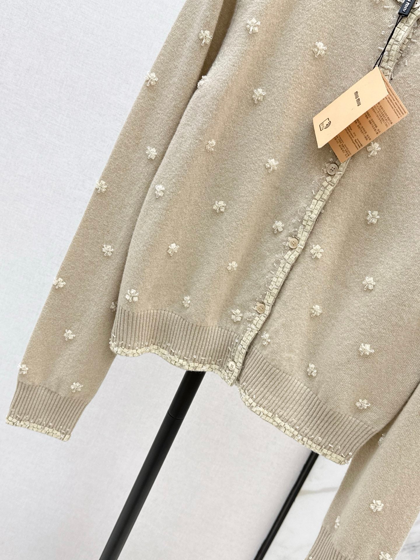 Miu NEW beading flower cardigan