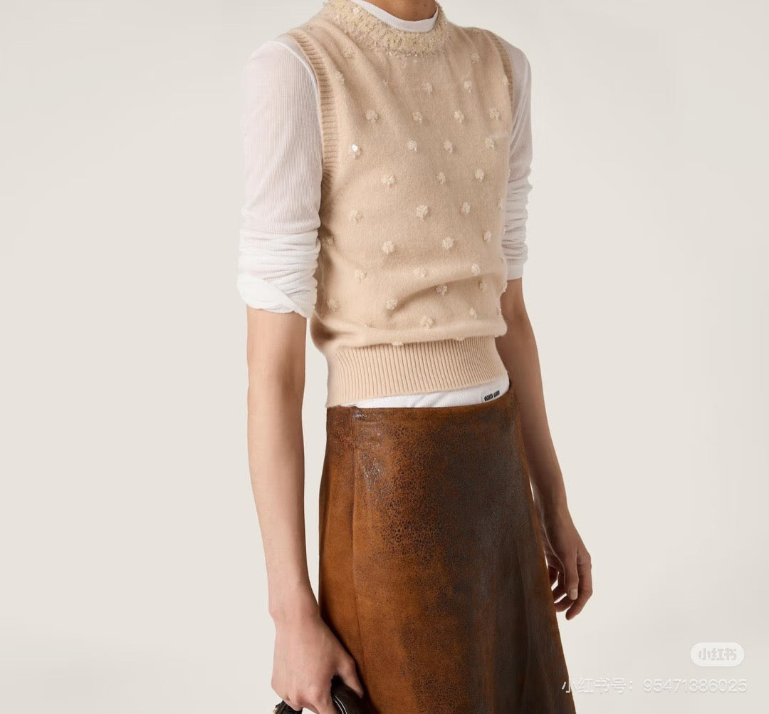 Miu NEW beading flowervest