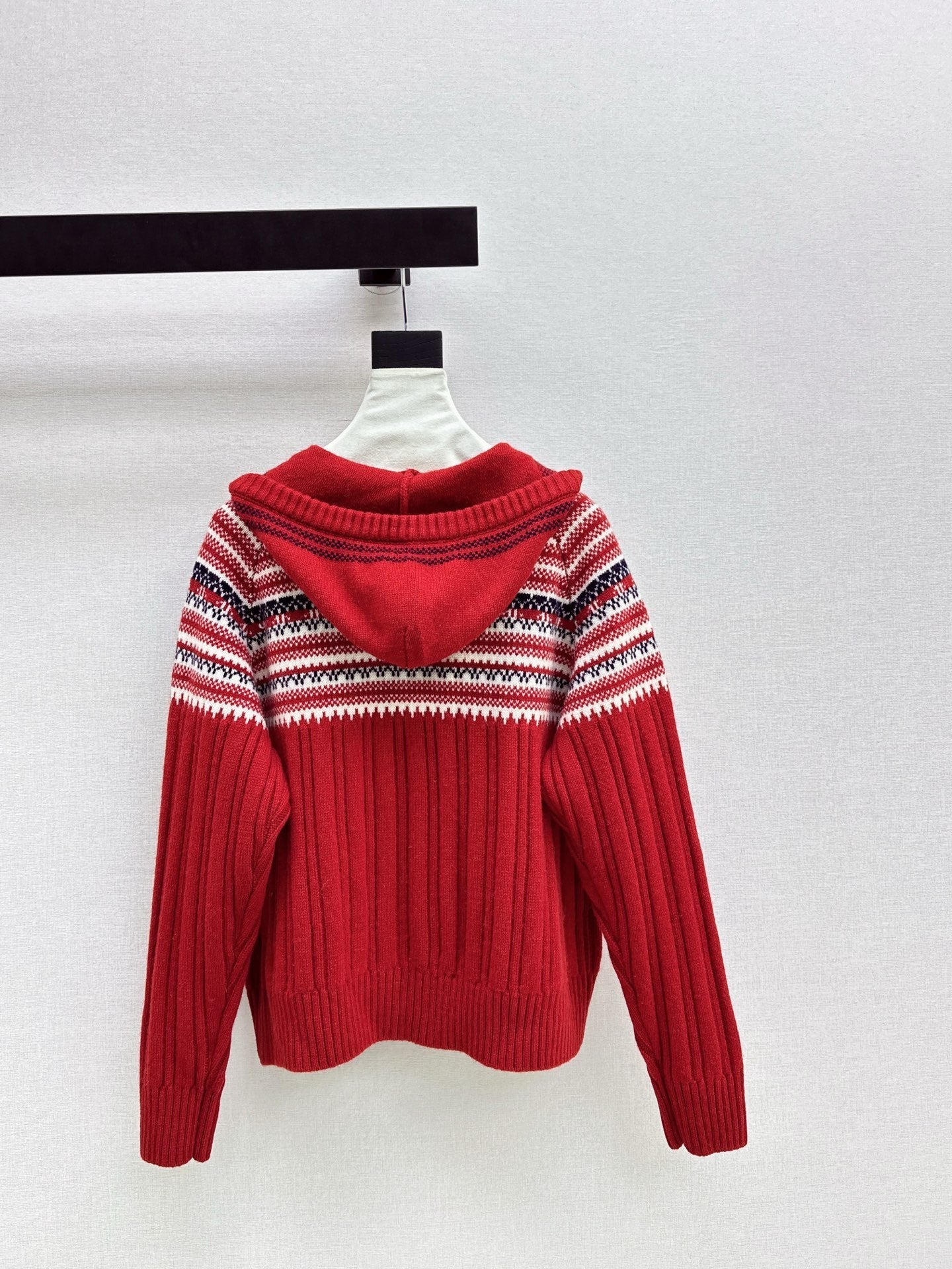 Loro NEW Fair Isle hooded knitted cardigan