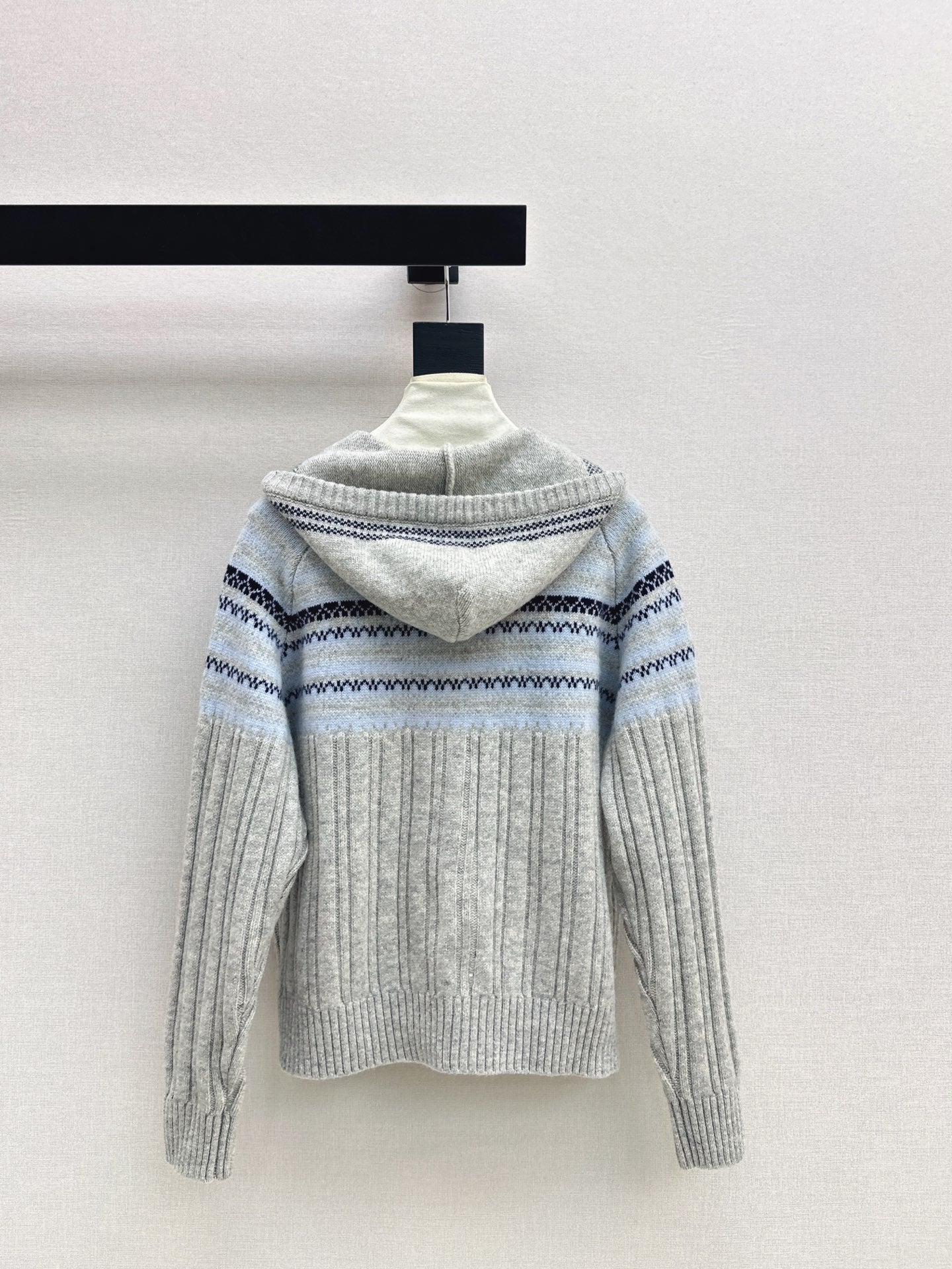 Loro NEW Fair Isle hooded knitted cardigan