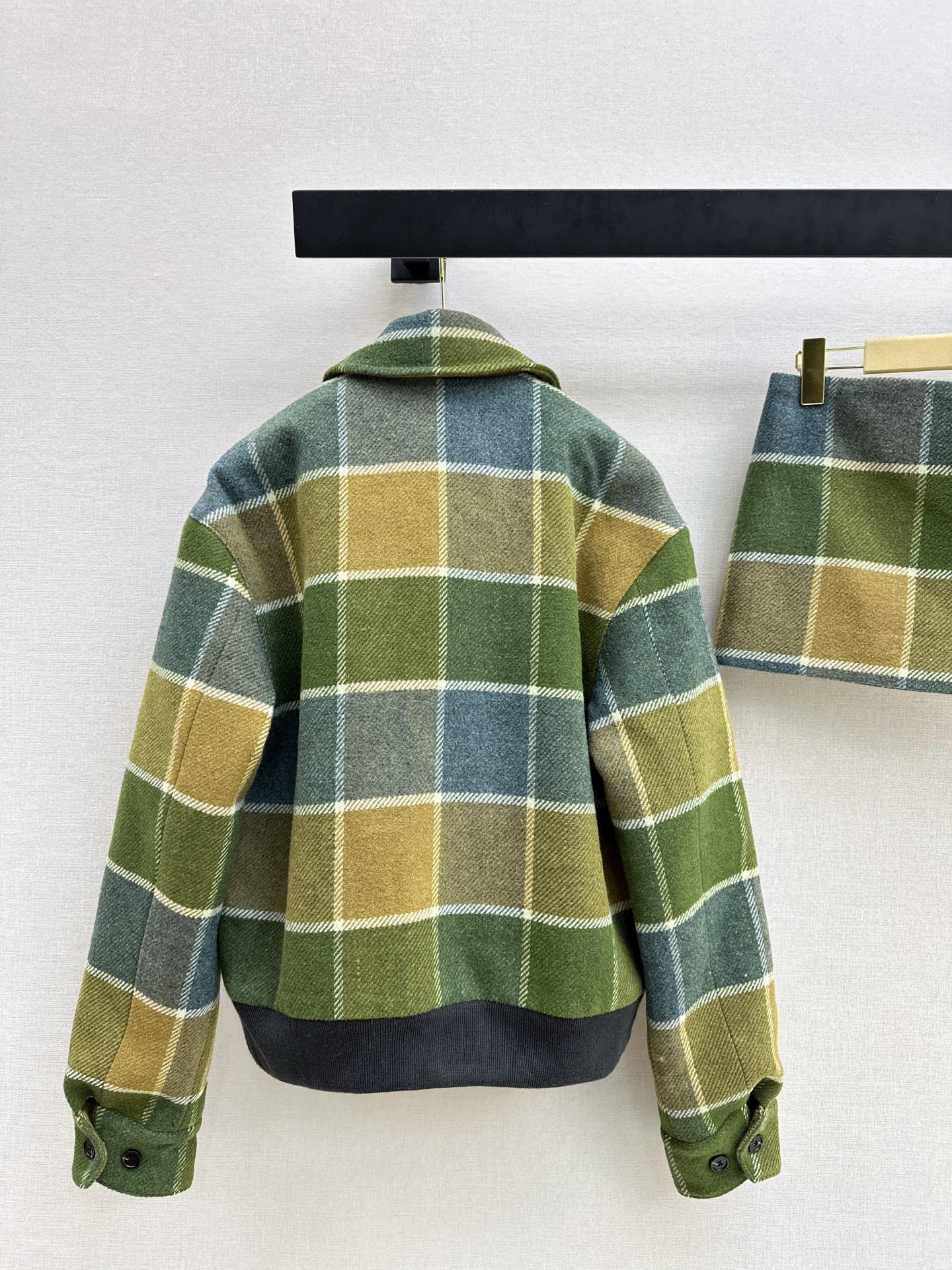 Miu NEW Retro plaid woolen coat