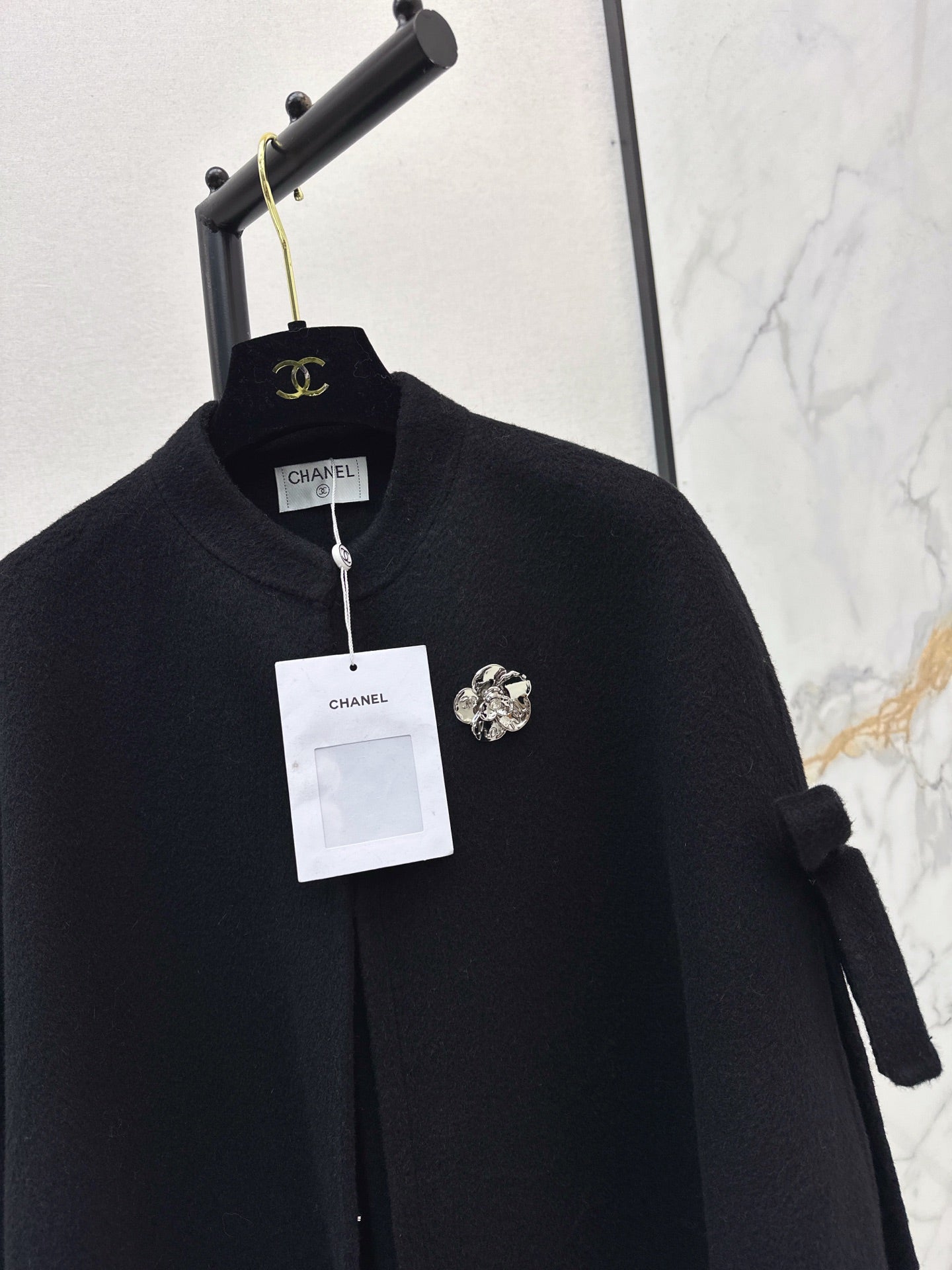 Chan NEW Bow-tie cape coat