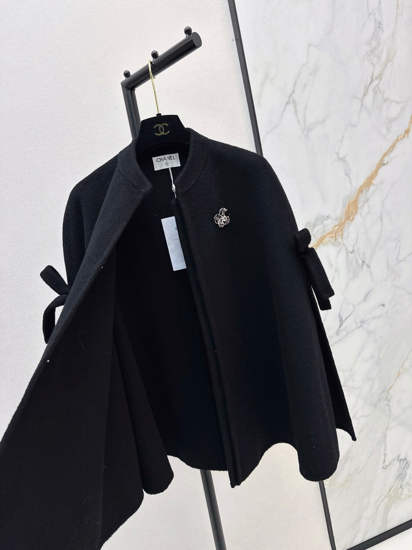 Chan NEW Bow-tie cape coat