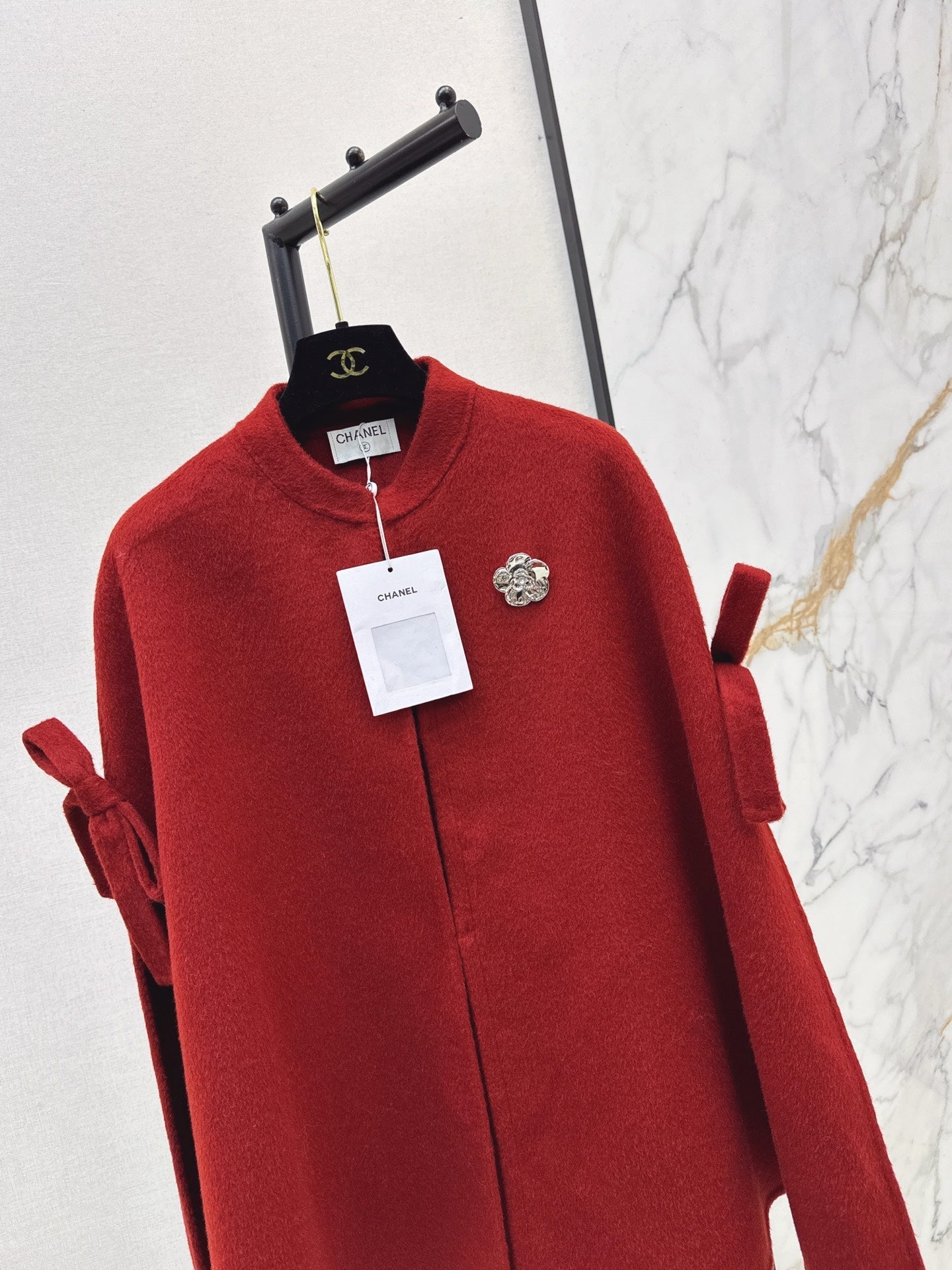 Chan NEW Bow-tie cape coat