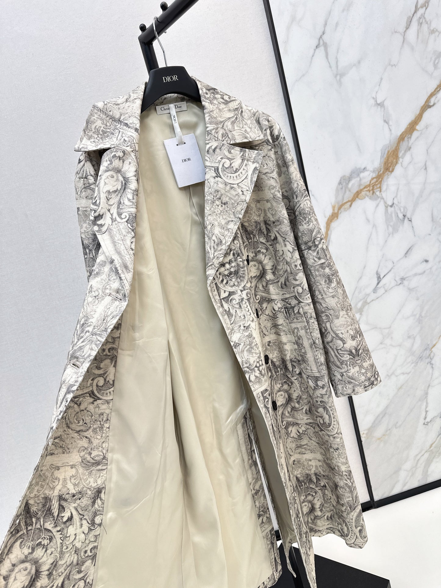 CD NEW print denim overcoats