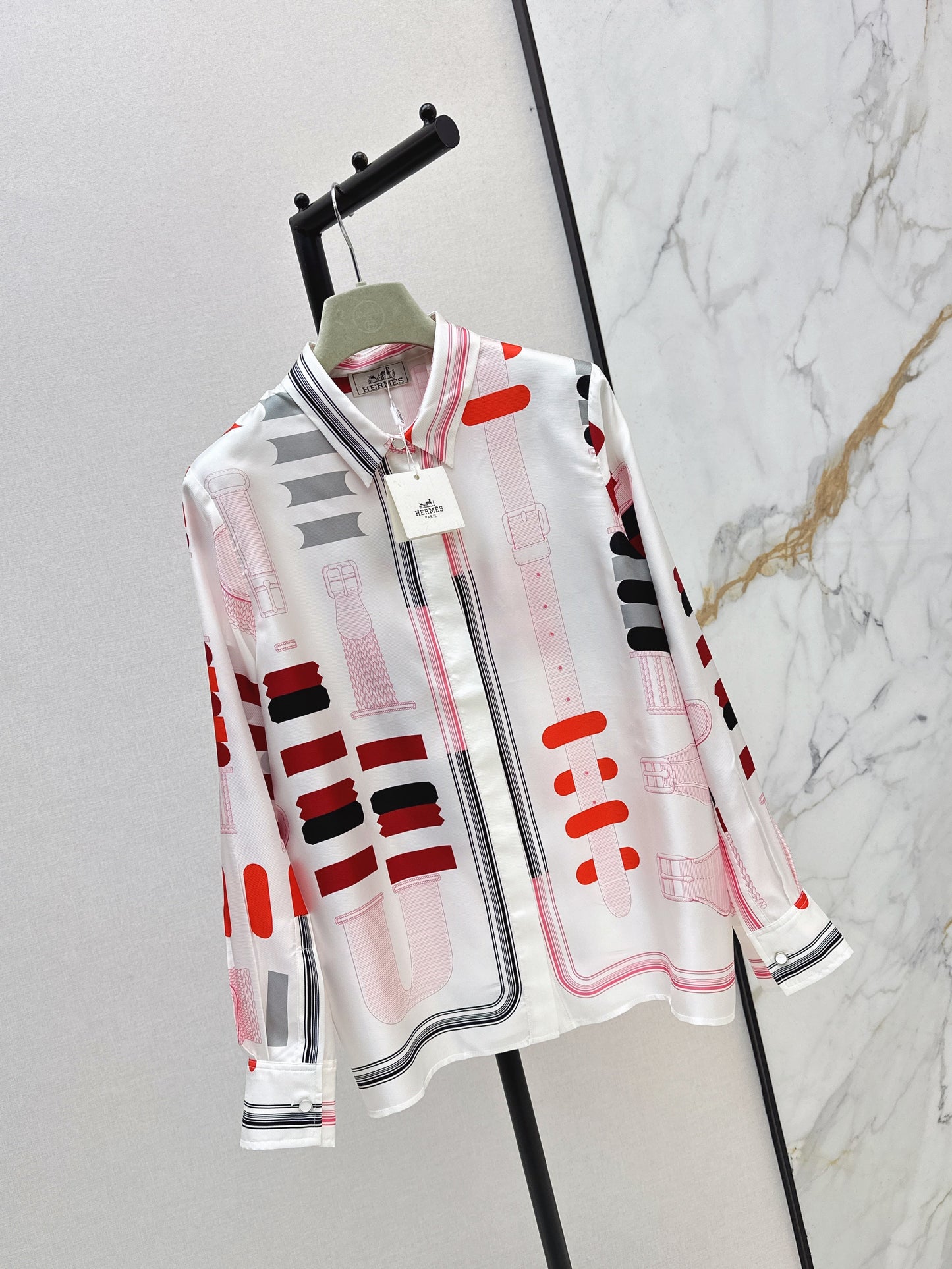 Herm NEW print silk shirts