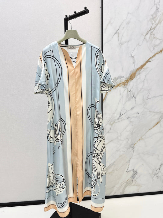 Herm NEW print silk dress